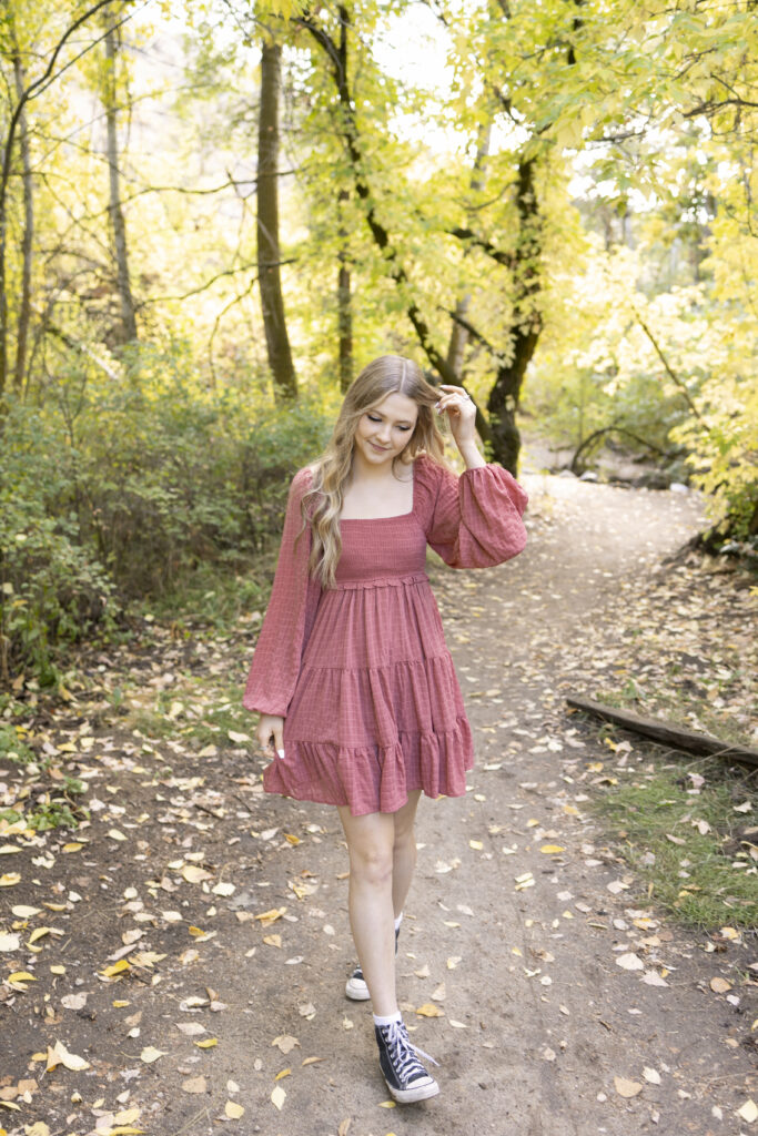 High school senior portrait at Military Reserve in Boise, Idaho.